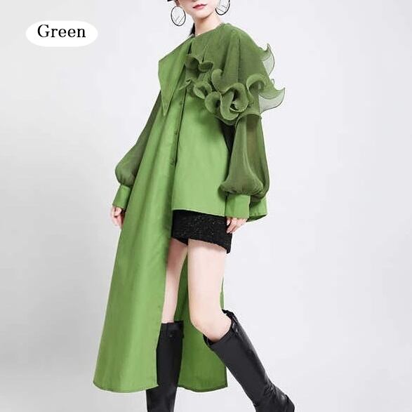 Asymmetrical Ruffle Blouse Shirt【TR1197】