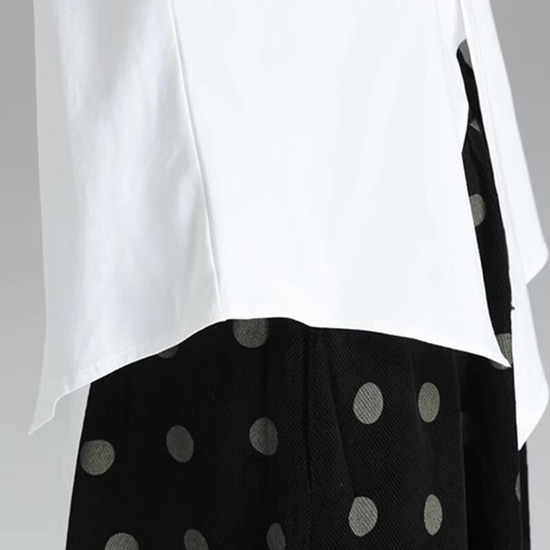 Asymmetry No-Collar Collared Shirt【TR3137】