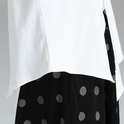Asymmetry No-Collar Collared Shirt【TR3137】