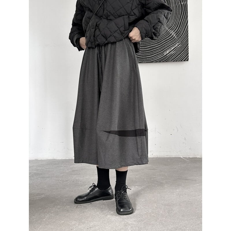 Bi-Color High-Waist Flare Skirt【TR3175】