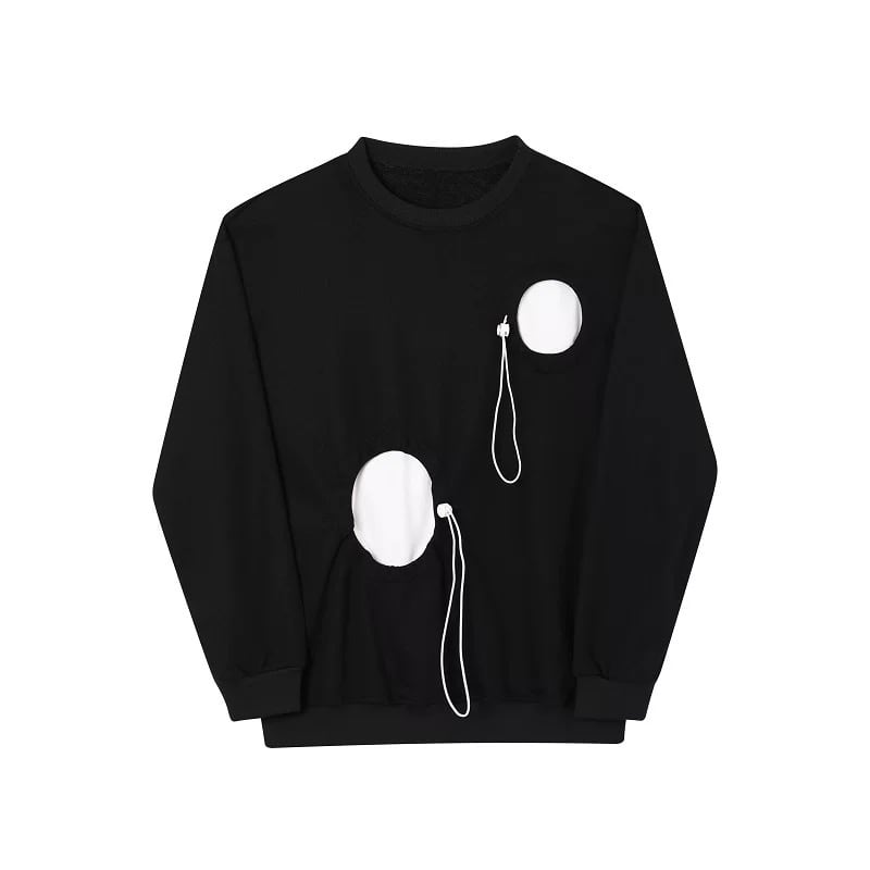 Contrast Cutout Long T-shirt【TR3345】