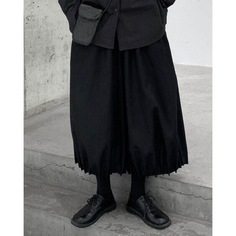 Cropped Pleats Wide Pants【TR3206】
