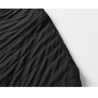 Pleats No-Collar Collared Shirt【TR3120】