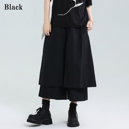 Wide Cropped Layered Pants【TR3221】