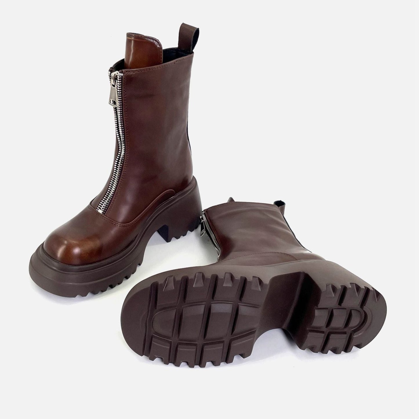 Front Zip Short Boots 【TR3378】