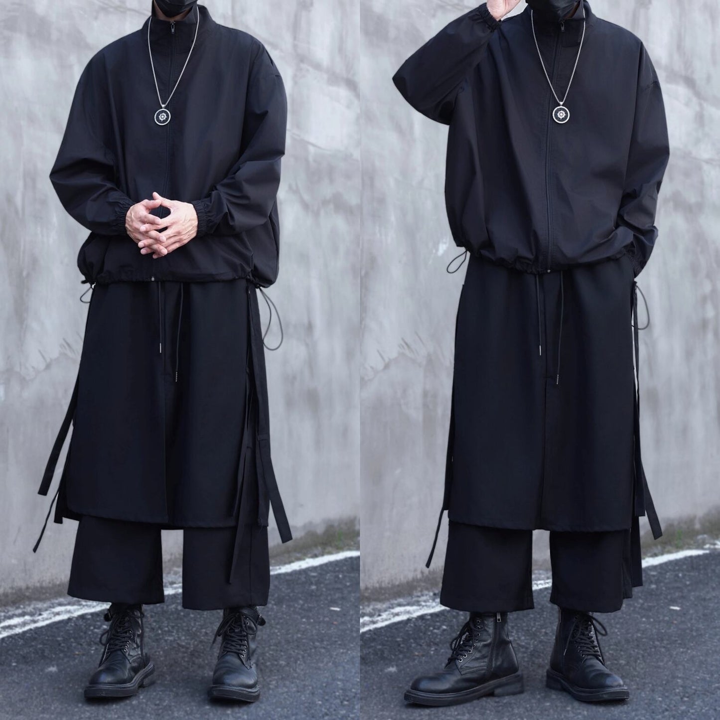 Layered-look Side Ribbon Pants【TR3298】