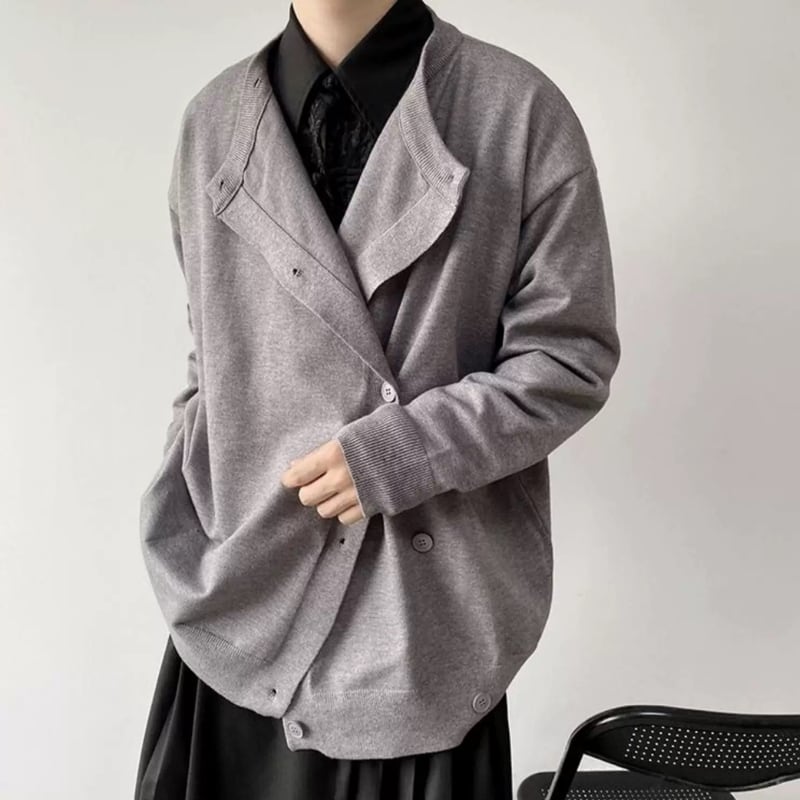 Asymmetric Button Jacket【TR3346】