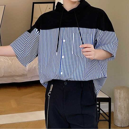 Hood Docking Stripe Shirt【TR1414】