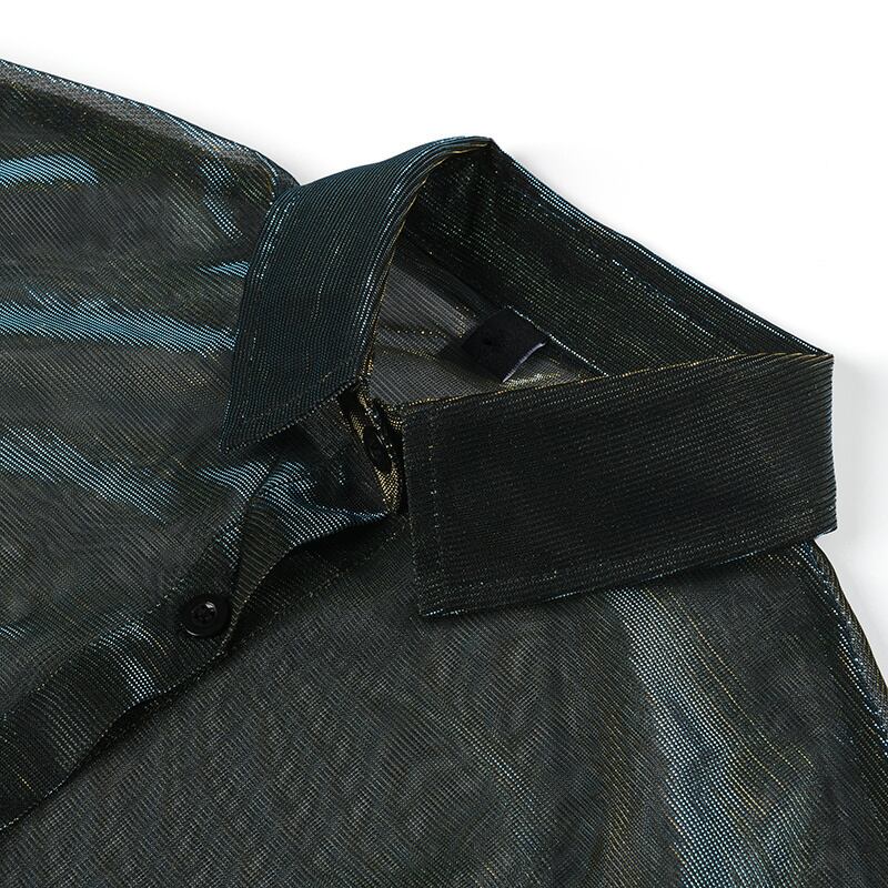 Gross Shiny See-Through Shirt【TR1416】