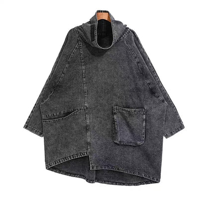 〈Unisex〉Denim Loose High-Neck Shirt【TR3010】