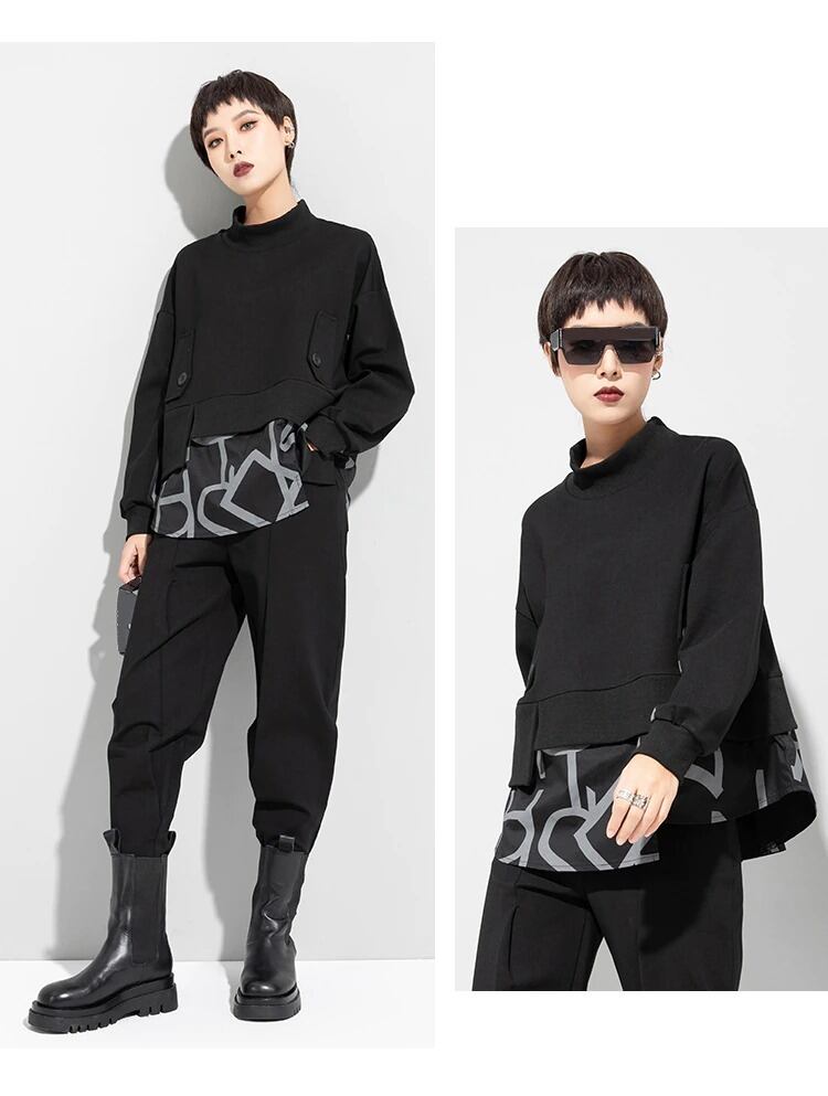 〈Unisex〉Docking Long Sleeve Sweat Shirt【TR1263】