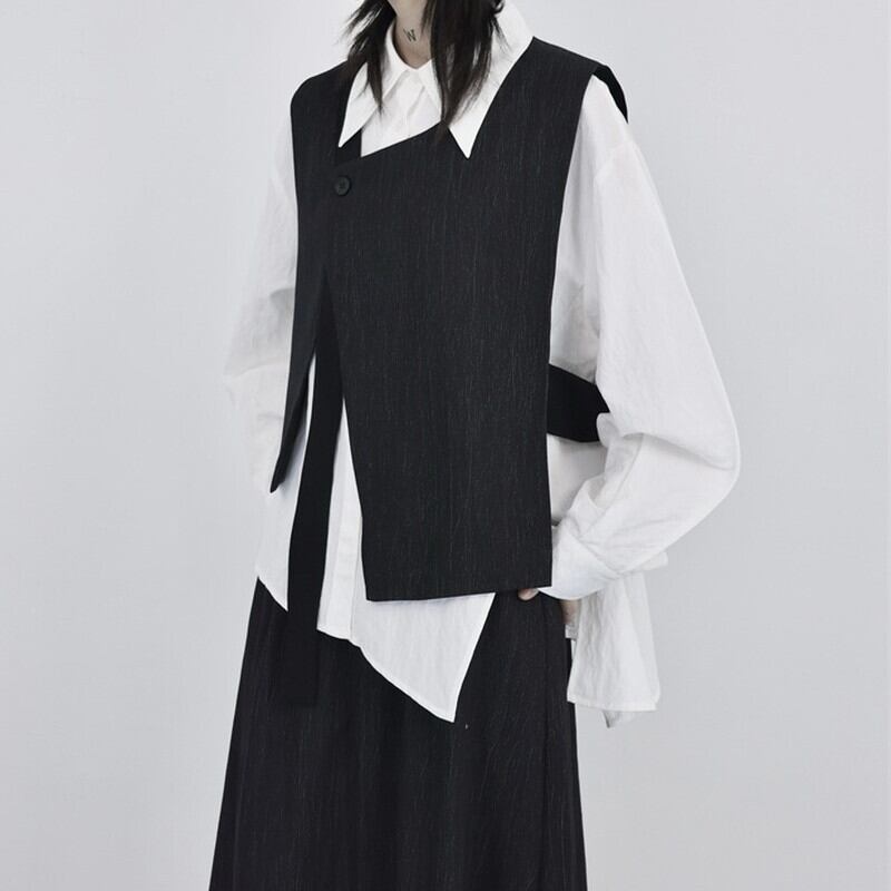 Asymmetry Chic Vest【TR3231】