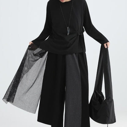 Side-Ribbon Loose T-Shirt【TR3144】