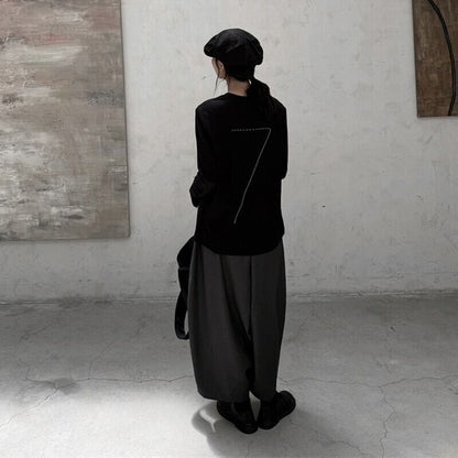 Asymmetry Slit T-Shirt【TR3141】