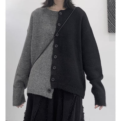 Bi-Color Unique Knit Jacket【TR3265】