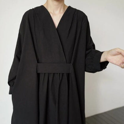 Long Sleeve V-Neck Dress【TR2884】