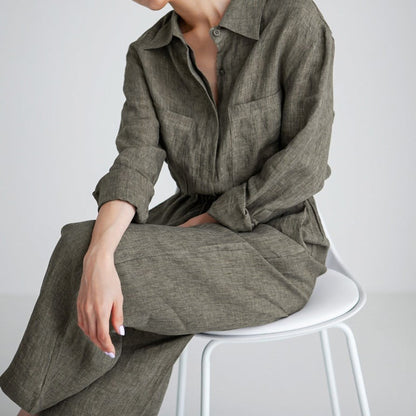 〈Unisex〉Wide Leg Jump Suit Setup【TR2880】