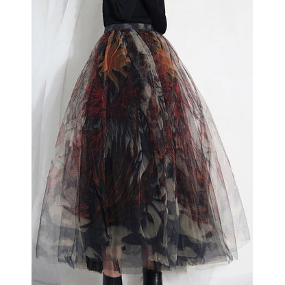 Tulle Lace Flower Skirt【TR1270】