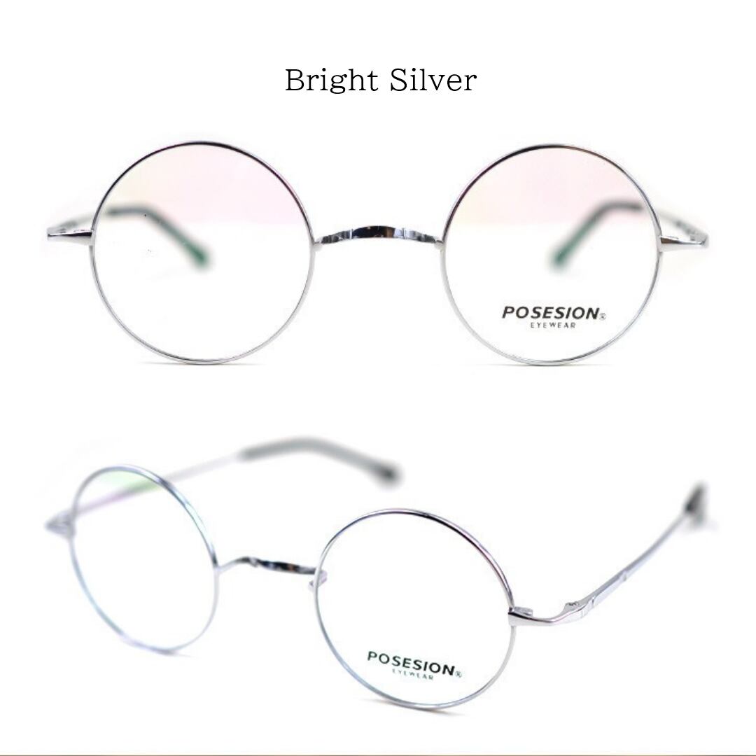 〈Titanium〉Vintage no nose Round Glasses【TR2570】