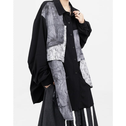 〈Unisex〉Patchwork Nichi Irregular Shirt【TR1324】