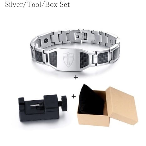 Cross magnetic men bracelet【TR2755】