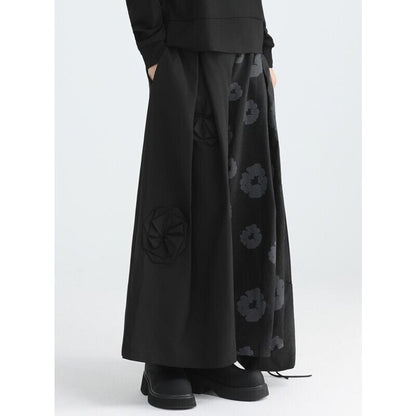 Asymmetrical Flower Wide Pants【TR3229】