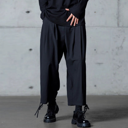 Drawstring Hem Tuck Ankle Pants【TR3300】