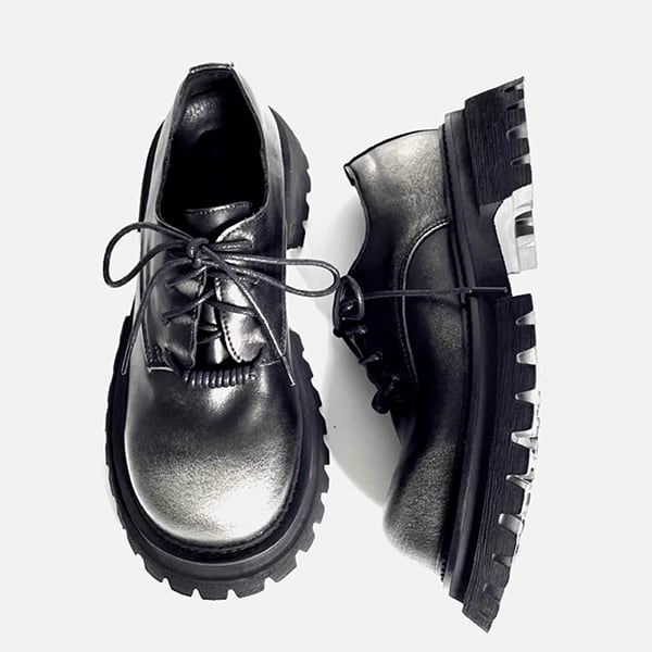 Distressed Leather Derby Shoes【TR3410】