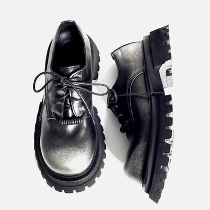 Distressed Leather Derby Shoes【TR3410】