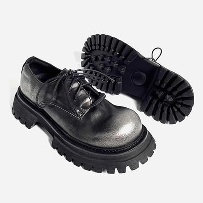 Distressed Leather Derby Shoes【TR3410】