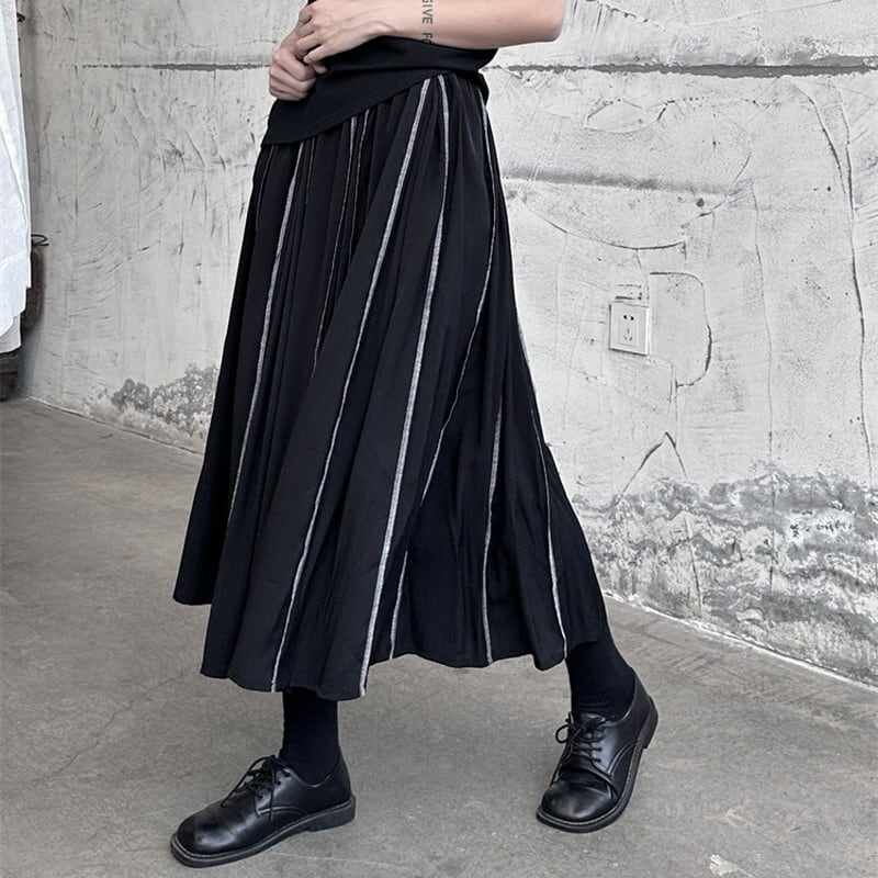 Bi-Color Pleats Skirt【TR3171】