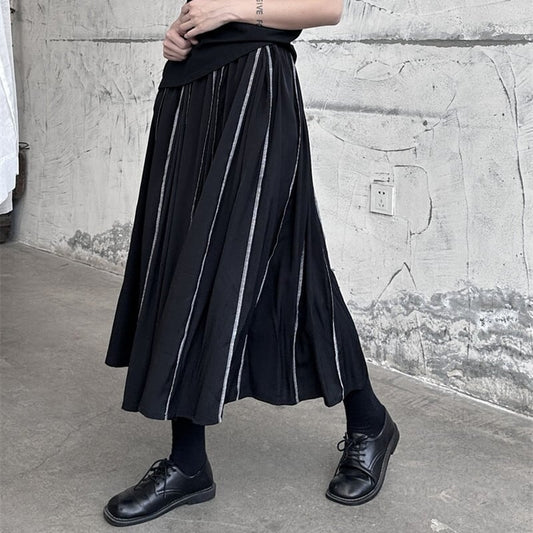 Bi-Color Pleats Skirt【TR3171】