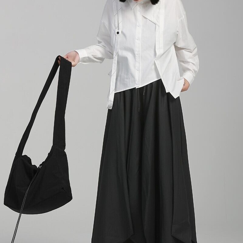 Patchwork Ribbon Collared Shirt【TR3130】