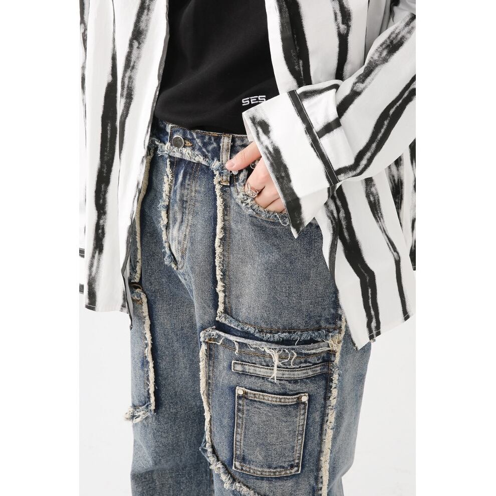 Faded Vintage Denim Pants【TR0483】