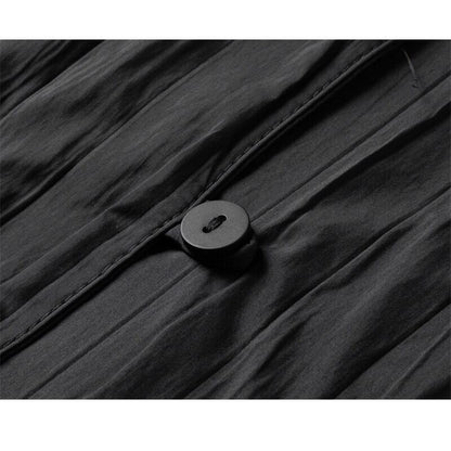 Pleats No-Collar Collared Shirt【TR3120】
