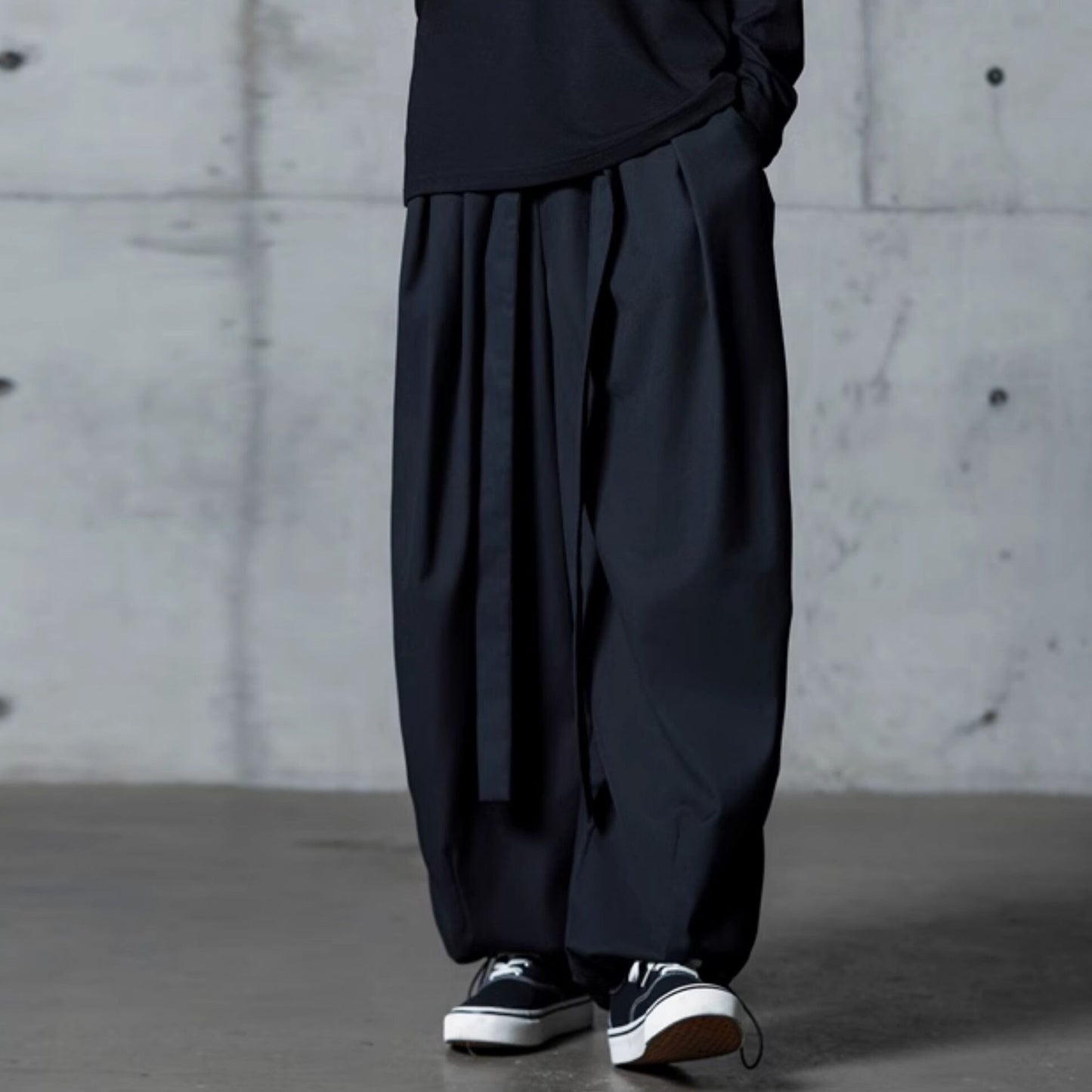 Drawstring Hem Wide Pants【TR3303】