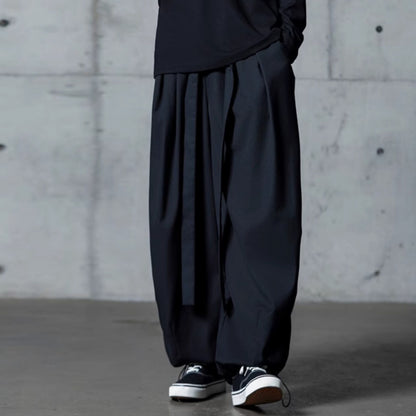 Drawstring Hem Wide Pants【TR3303】