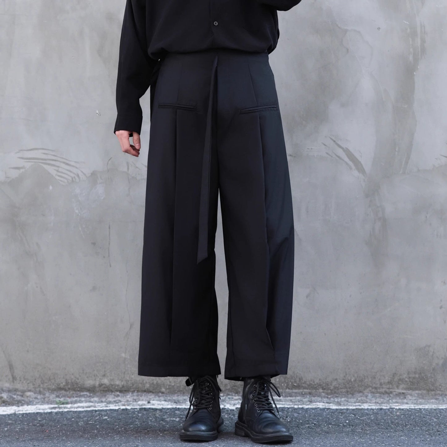 Tuck Cropped Wide Pants【TR3282】