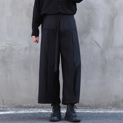 Tuck Cropped Wide Pants【TR3282】
