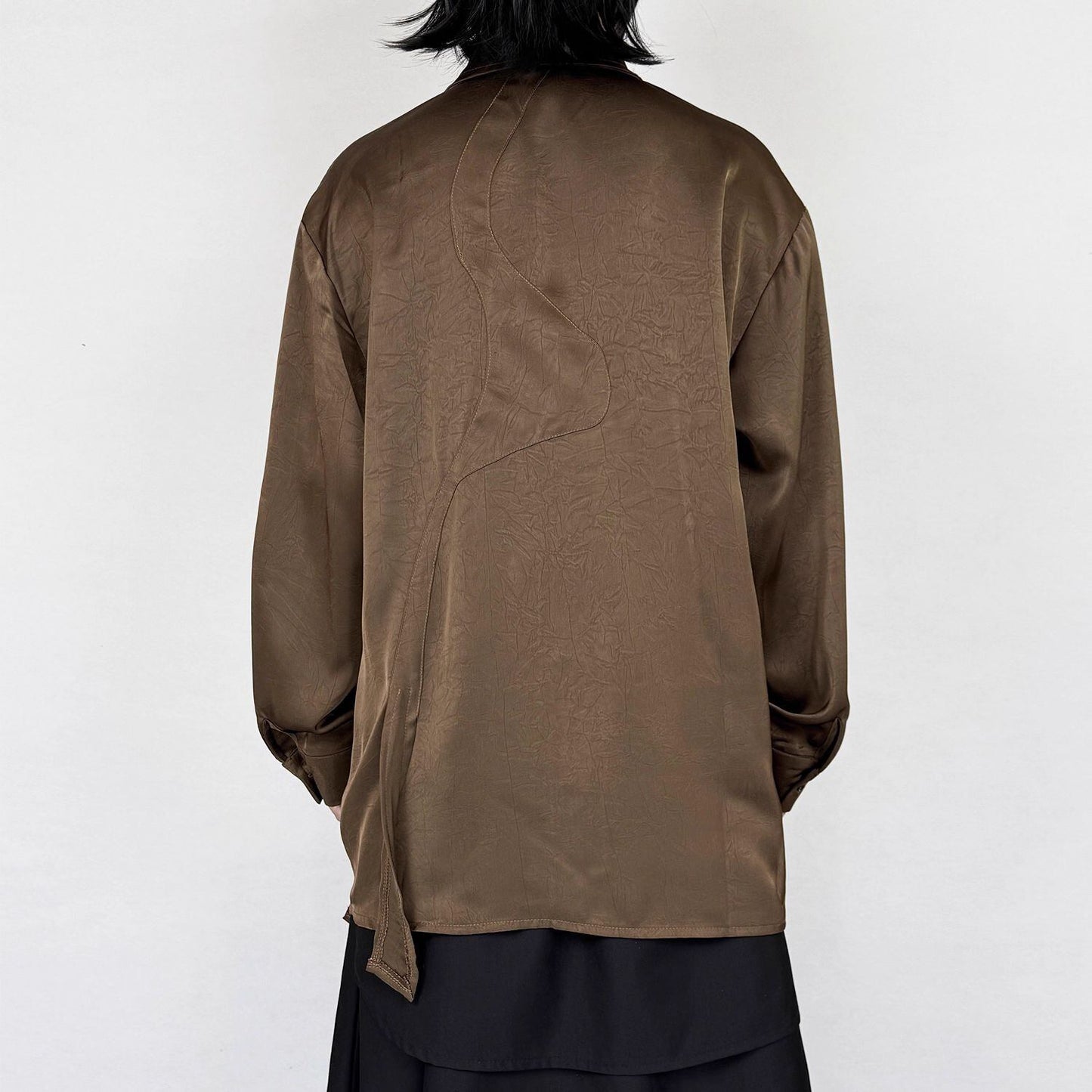 Asymmetry Loose Collared Shirt【TR3324】