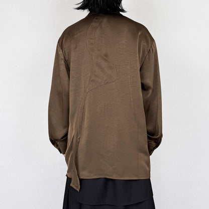 Asymmetry Loose Collared Shirt【TR3324】