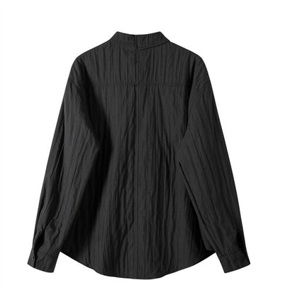 Asymmetry Pleats Collared Shirt【TR3100】