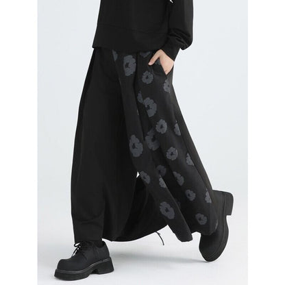 Asymmetrical Flower Wide Pants【TR3229】