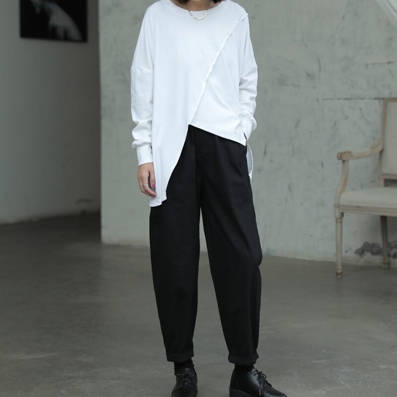 Asymmetry Patchwork T-Shirt【TR3142】