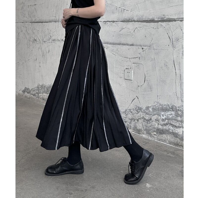 Bi-Color Pleats Skirt【TR3171】