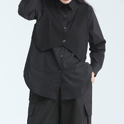 Fake-Layered Vest Collared Shirt【TR3135】