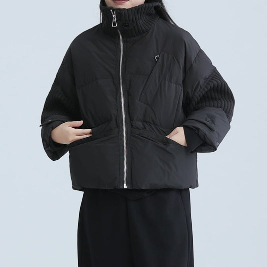 High-Neck Zip Knit Jacket【TR3259】