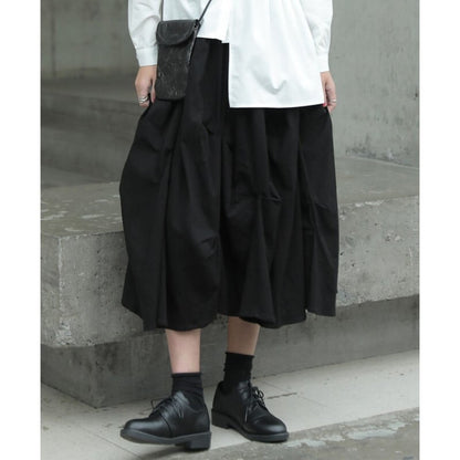 Asymmetry Gather Flare Skirt【TR3168】