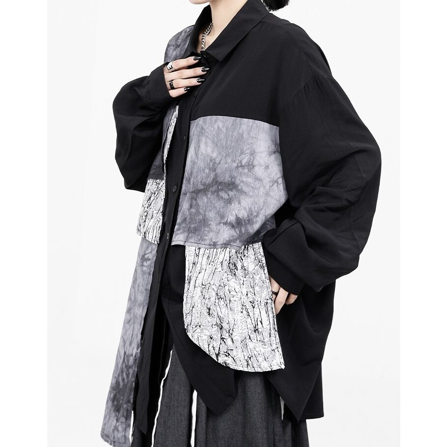 〈Unisex〉Patchwork Nichi Irregular Shirt【TR1324】