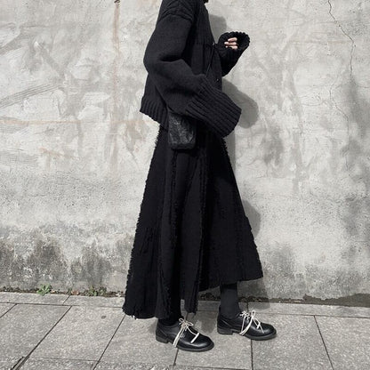 Asymmetry Knit Frill Skirt【TR3160】